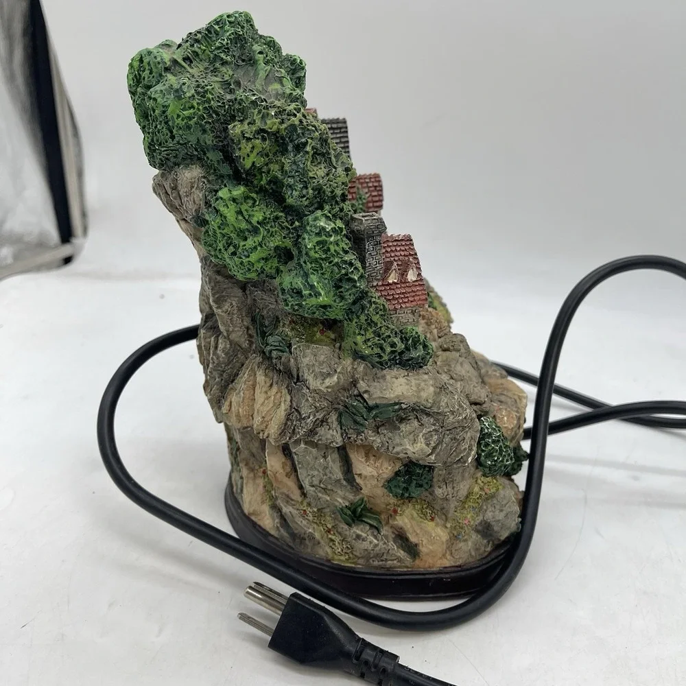 Prismarte Cottage Village Tabletop Fountain Resin Mill Colorful Needs New Motor